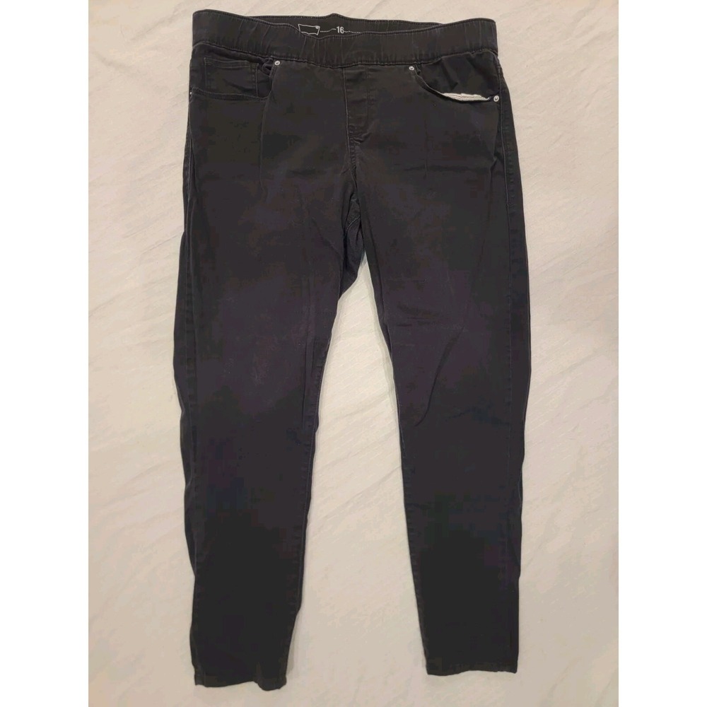 Levis Pull on Womens 16 Slim Black Jeans‎  Mid Rise Tummy Control